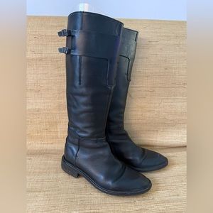 DKNY black leather boots